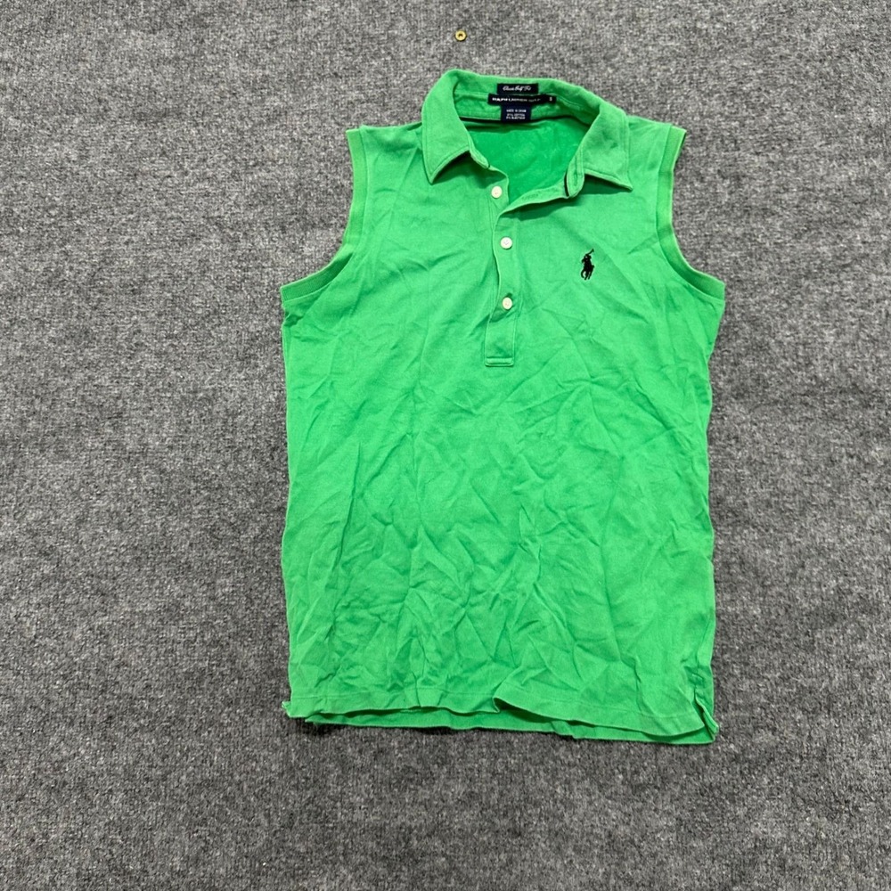 Ralph Lauren Golf Polo Womens Size S Green Sleeveless Classic Golf Fit Stretch